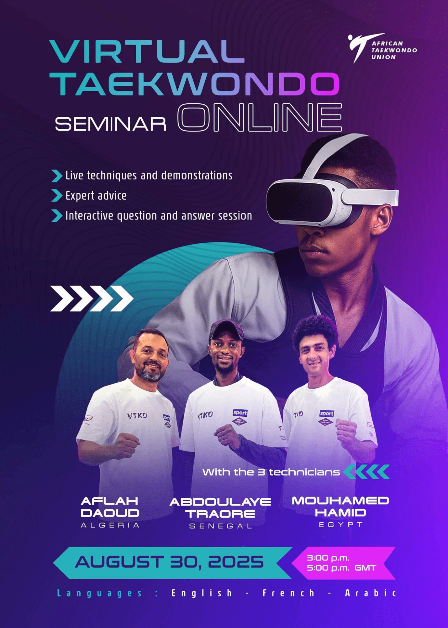 Virtual taekwondo online seminar 2025